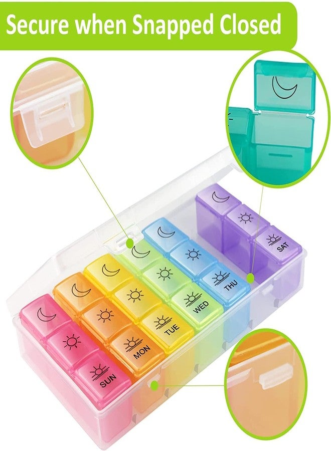 Topinon Pill Medicine Organizer Reminder Storage Box - 7 Days/1 Weeks, 3 Times a Day Large Compartment Pill Case, Moisture-Proof Weekly Pill Box for Vitamins, Medicine, and Pills - Portable Travel-Friendly Design - Image 5